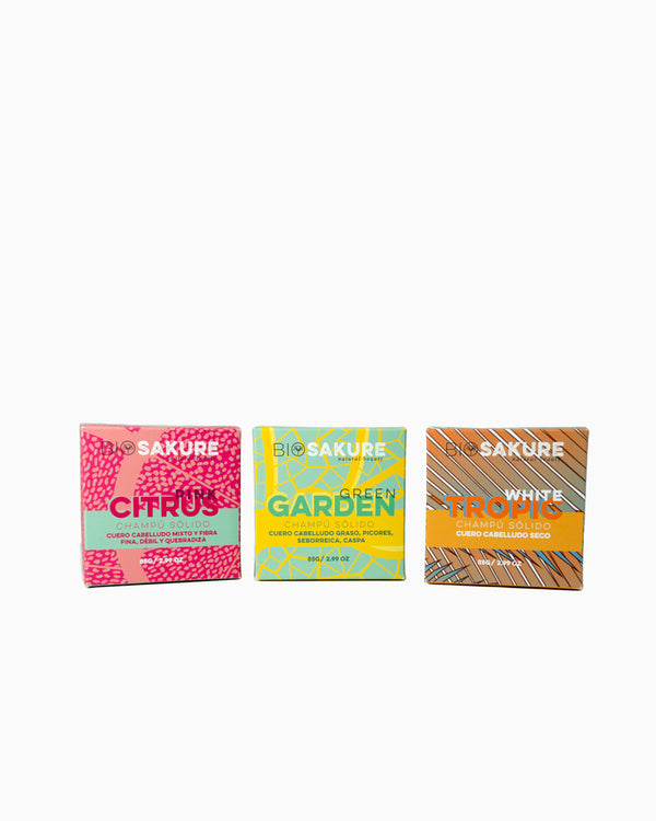 pack champú sólidos cuero cabelludo seco, normal y graso